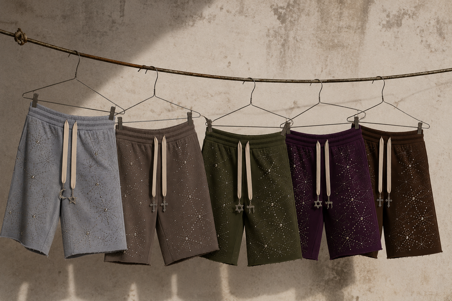 Studded
Cotton Shorts