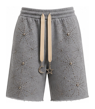 Studded Cotton Shorts