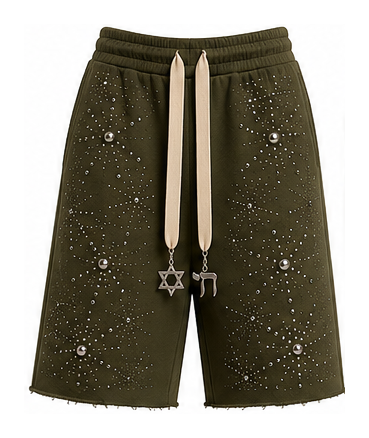 Studded Cotton Shorts