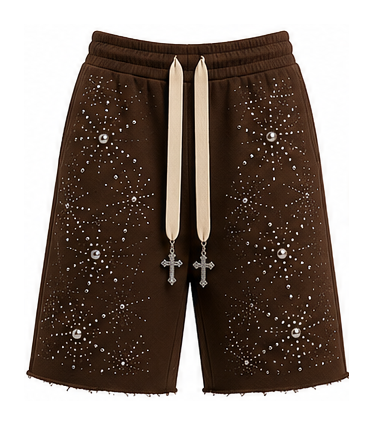 Studded Cotton Shorts