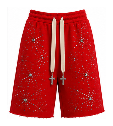 Studded Cotton Shorts