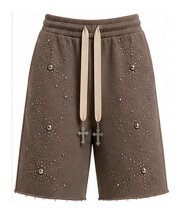 Studded Cotton Shorts